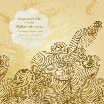 Vector abstract invitation card with abstract wave. template wavy frame desig Stock Illustration