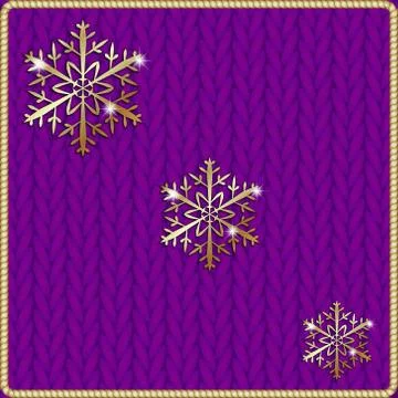 Vector abstract knitted pink background with yellow snowflake embroidery Illustrazione stock