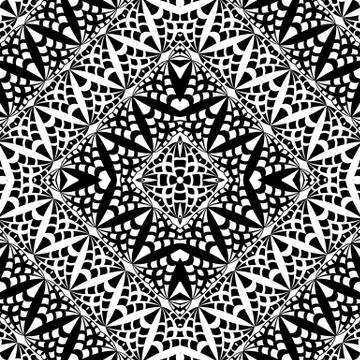 Vector abstract lace hand drawn seamless pattern Stock Illustration