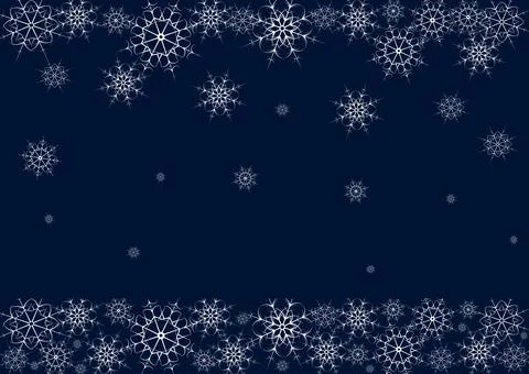 Vector abstract landscape consisting of snowflakes on dark blue background Stock Illustration