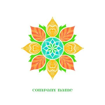 Vector Abstract  Leaves Label over White Stock Illustration