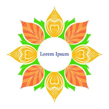 Vector Abstract Leaves Label over White Stock Illustration