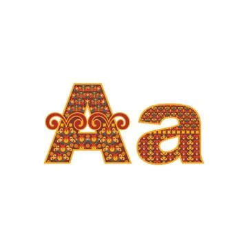 Vector abstract letter A with ornamental pattern. Illustrazione stock