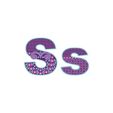 Vector abstract letter S with ornamental pattern. Cartoon signs Stock Illustration