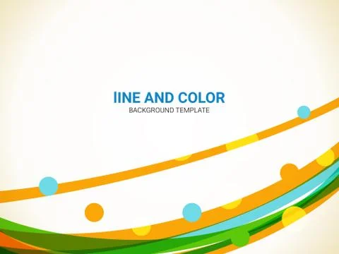 Vector abstract line background. Wavy lines and dot 스톡 일러스트