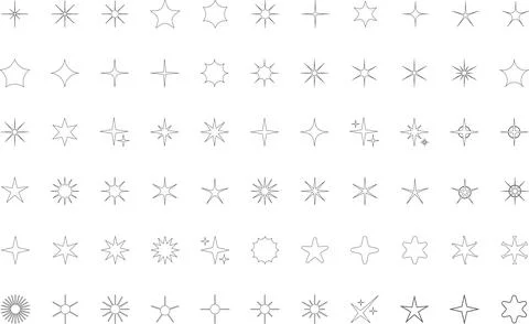 Vector Abstract line icons Collection, Geometric Shapes set modern and retro イラスト素材