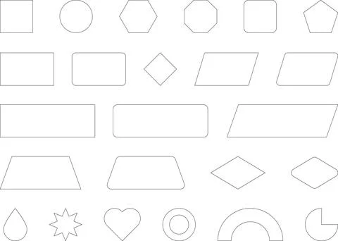 Vector Abstract line icons Collection, Geometric Shapes set modern and retro イラスト素材