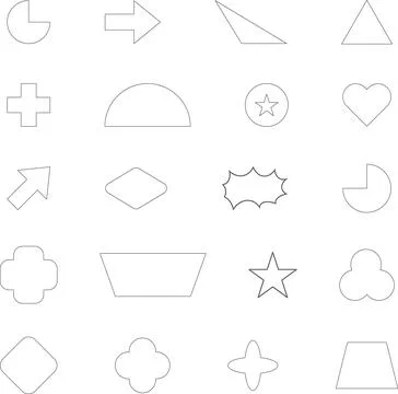 Vector Abstract line icons Collection, Geometric Shapes set modern and retro Stock Illustration
