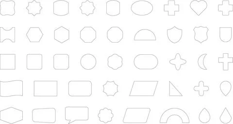 Vector Abstract line icons Collection, Geometric Shapes set modern and retro イラスト素材