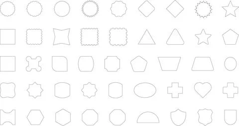 Vector Abstract line icons Collection, Geometric Shapes set modern and retro 스톡 일러스트