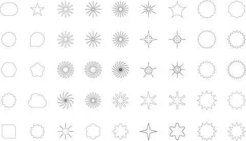 Vector Abstract line icons Collection, Geometric Shapes set modern and retro 스톡 일러스트