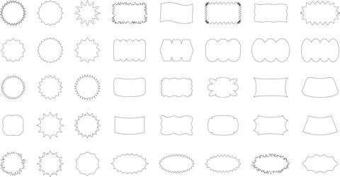 Vector Abstract line icons Collection, Geometric Shapes set modern and retro 스톡 일러스트