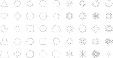 Vector Abstract line icons Collection, Geometric Shapes set modern and retro Stock Illustration