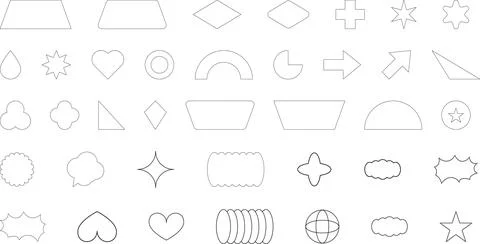 Vector Abstract line icons Collection, Geometric Shapes set modern and retro イラスト素材