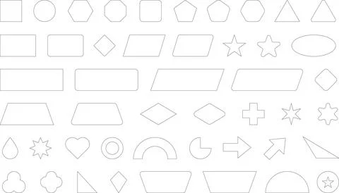 Vector Abstract line icons Collection, Geometric Shapes set modern and retro 스톡 일러스트