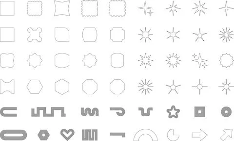 Vector Abstract line icons Collection, Geometric Shapes set modern and retro 스톡 일러스트