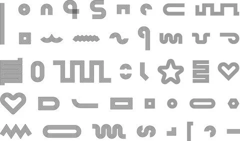Vector Abstract line icons Collection, Geometric Shapes set modern and retro 스톡 일러스트