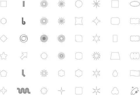 Vector Abstract line icons Collection, Geometric Shapes set modern and retro イラスト素材