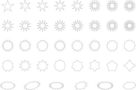 Vector Abstract line icons Collection, Geometric Shapes set modern and retro 스톡 일러스트