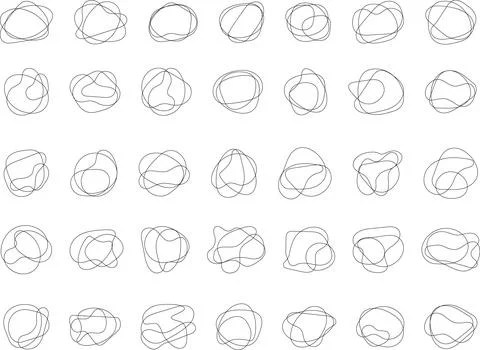 Vector Abstract line icons Collection, Geometric Shapes set modern and retro イラスト素材