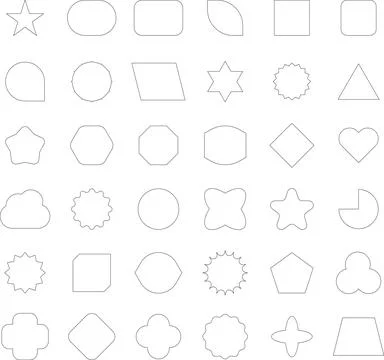 Vector Abstract line icons Collection, Geometric Shapes set modern and retro Stock Illustration