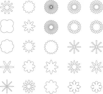 Vector Abstract line icons Collection, Geometric Shapes set modern and retro Stock Illustration