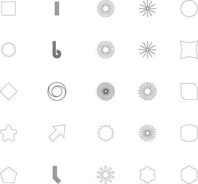 Vector Abstract line icons Collection, Geometric Shapes set modern and retro 스톡 일러스트