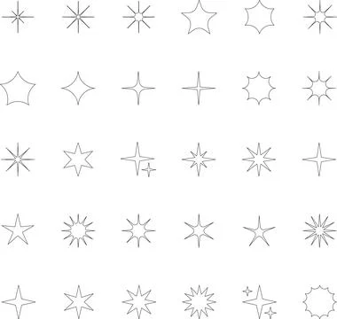 Vector Abstract line icons Collection, Geometric Shapes set modern and retro イラスト素材