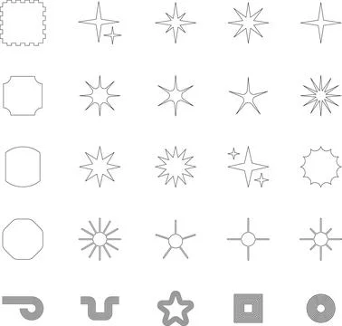 Vector Abstract line icons Collection, Geometric Shapes set modern and retro 스톡 일러스트