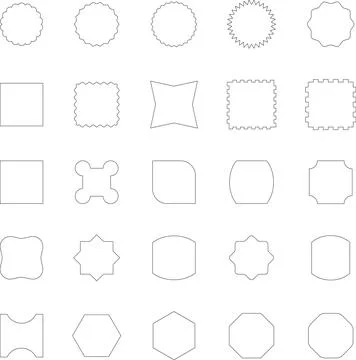 Vector Abstract line icons Collection, Geometric Shapes set modern and retro Stock Illustration