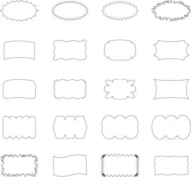 Vector Abstract line icons Collection, Geometric Shapes set modern and retro イラスト素材