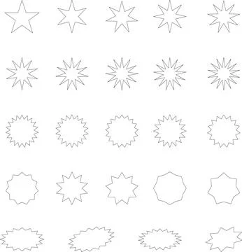 Vector Abstract line icons Collection, Geometric Shapes set modern and retro Stock Illustration