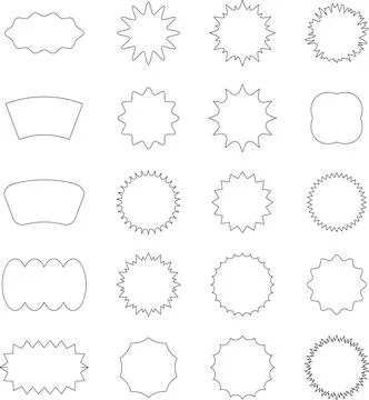 Vector Abstract line icons Collection, Geometric Shapes set modern and retro Stock Illustration