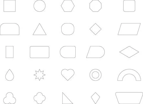 Vector Abstract line icons Collection, Geometric Shapes set modern and retro イラスト素材