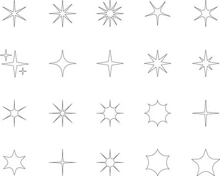 Vector Abstract line icons Collection, Geometric Shapes set modern and retro 스톡 일러스트