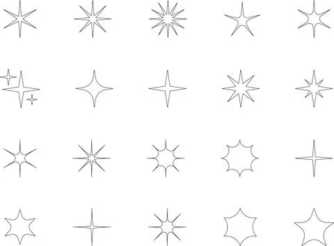 Vector Abstract line icons Collection, Geometric Shapes set modern and retro イラスト素材