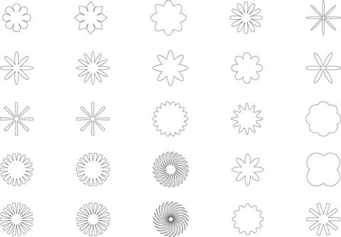 Vector Abstract line icons Collection, Geometric Shapes set modern and retro 스톡 일러스트