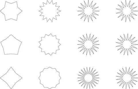 Vector Abstract line icons Collection, Geometric Shapes set modern and retro 스톡 일러스트