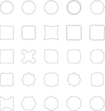 Vector Abstract line icons Collection, Geometric Shapes set modern and retro 스톡 일러스트