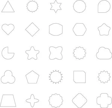 Vector Abstract line icons Collection, Geometric Shapes set modern and retro イラスト素材