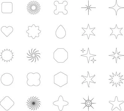 Vector Abstract line icons Collection, Geometric Shapes set modern and retro 스톡 일러스트