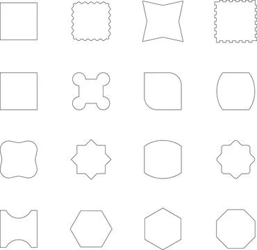 Vector Abstract line icons Collection, Geometric Shapes set modern and retro 스톡 일러스트