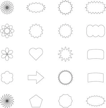 Vector Abstract line icons Collection, Geometric Shapes set modern and retro イラスト素材