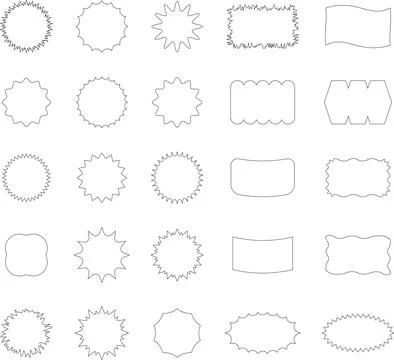 Vector Abstract line icons Collection, Geometric Shapes set modern and retro イラスト素材