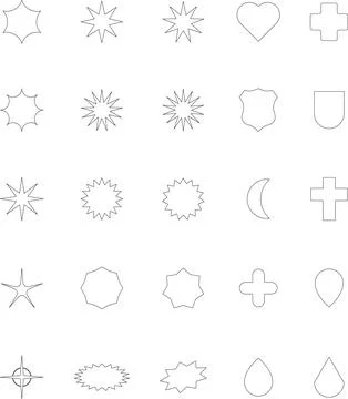 Vector Abstract line icons Collection, Geometric Shapes set modern and retro 스톡 일러스트
