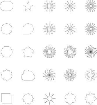 Vector Abstract line icons Collection, Geometric Shapes set modern and retro Stock Illustration
