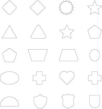 Vector Abstract line icons Collection, Geometric Shapes set modern and retro イラスト素材