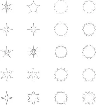 Vector Abstract line icons Collection, Geometric Shapes set modern and retro 스톡 일러스트