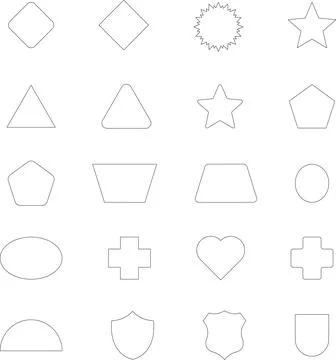 Vector Abstract line icons Collection, Geometric Shapes set modern and retro イラスト素材