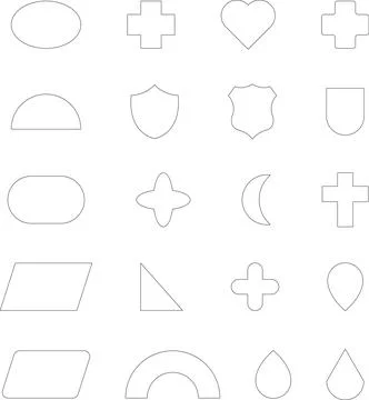 Vector Abstract line icons Collection, Geometric Shapes set modern and retro 스톡 일러스트
